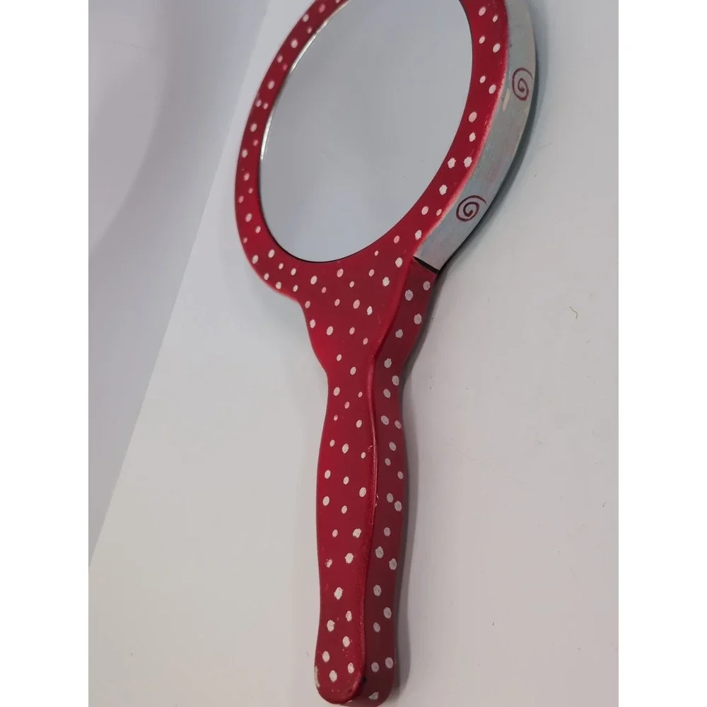 Vintage Cosmetic Mirror‎ Hand-painted Rhonda Kullberg 3D